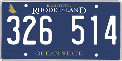 RI license plate 326514
