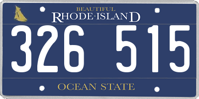 RI license plate 326515