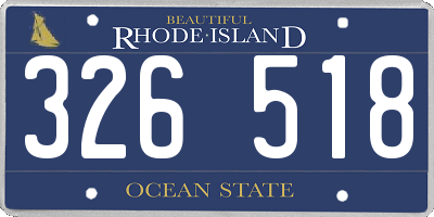 RI license plate 326518