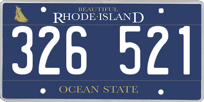 RI license plate 326521