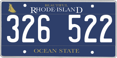 RI license plate 326522