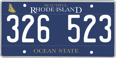 RI license plate 326523