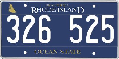RI license plate 326525