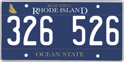 RI license plate 326526