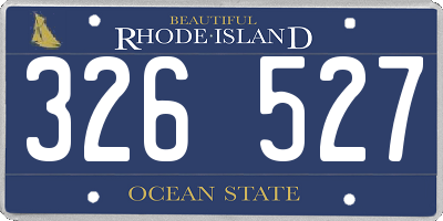 RI license plate 326527