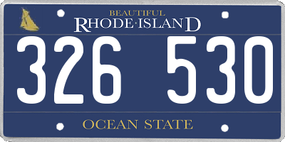RI license plate 326530