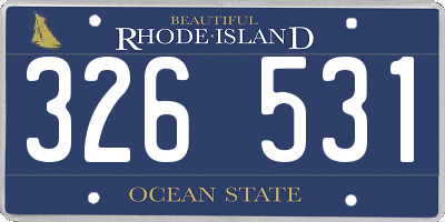 RI license plate 326531