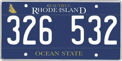 RI license plate 326532