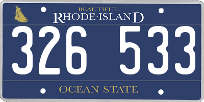RI license plate 326533