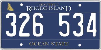 RI license plate 326534