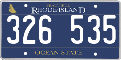 RI license plate 326535