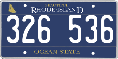 RI license plate 326536