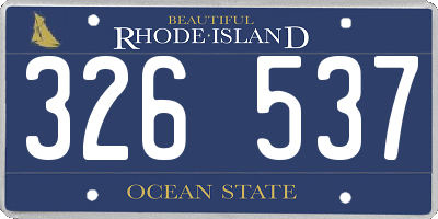 RI license plate 326537