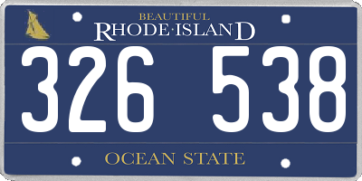 RI license plate 326538