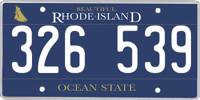 RI license plate 326539