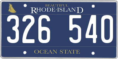 RI license plate 326540