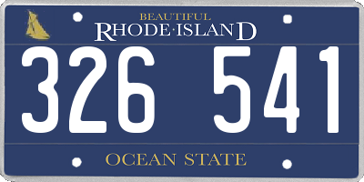 RI license plate 326541