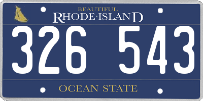 RI license plate 326543