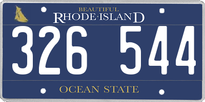 RI license plate 326544