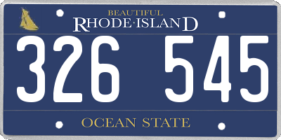 RI license plate 326545