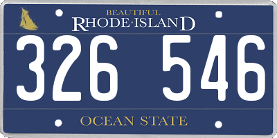 RI license plate 326546