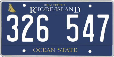 RI license plate 326547