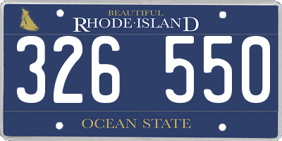 RI license plate 326550