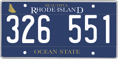RI license plate 326551