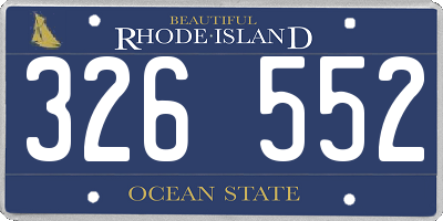 RI license plate 326552