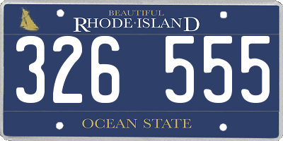 RI license plate 326555