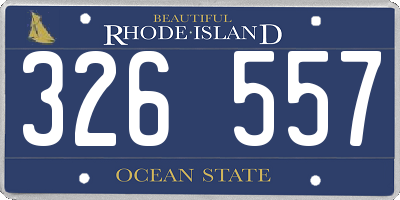 RI license plate 326557