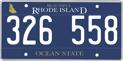 RI license plate 326558