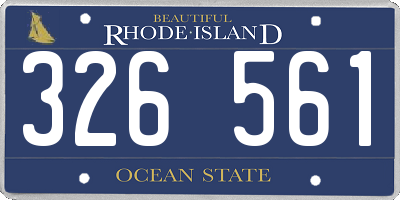 RI license plate 326561