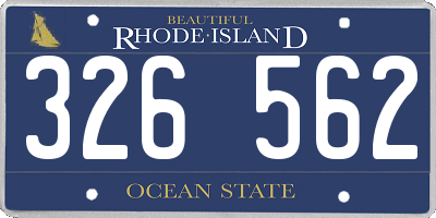 RI license plate 326562