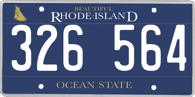 RI license plate 326564