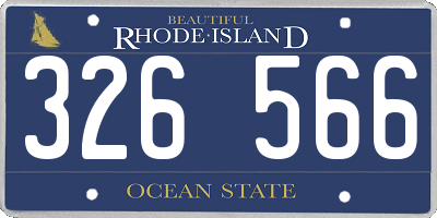 RI license plate 326566