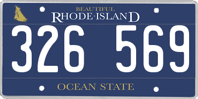 RI license plate 326569