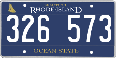 RI license plate 326573