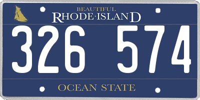 RI license plate 326574