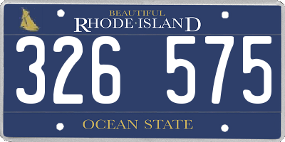 RI license plate 326575