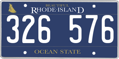 RI license plate 326576
