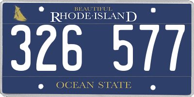 RI license plate 326577