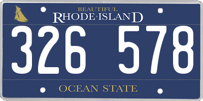 RI license plate 326578