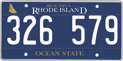 RI license plate 326579