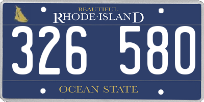 RI license plate 326580