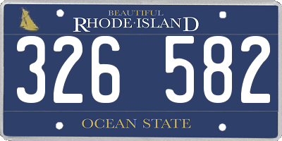 RI license plate 326582