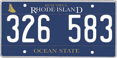 RI license plate 326583
