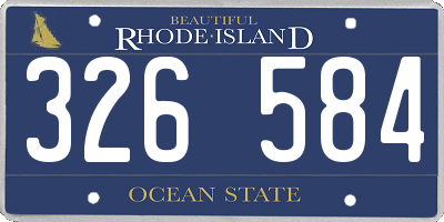 RI license plate 326584