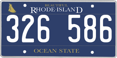 RI license plate 326586