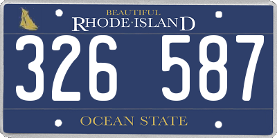 RI license plate 326587